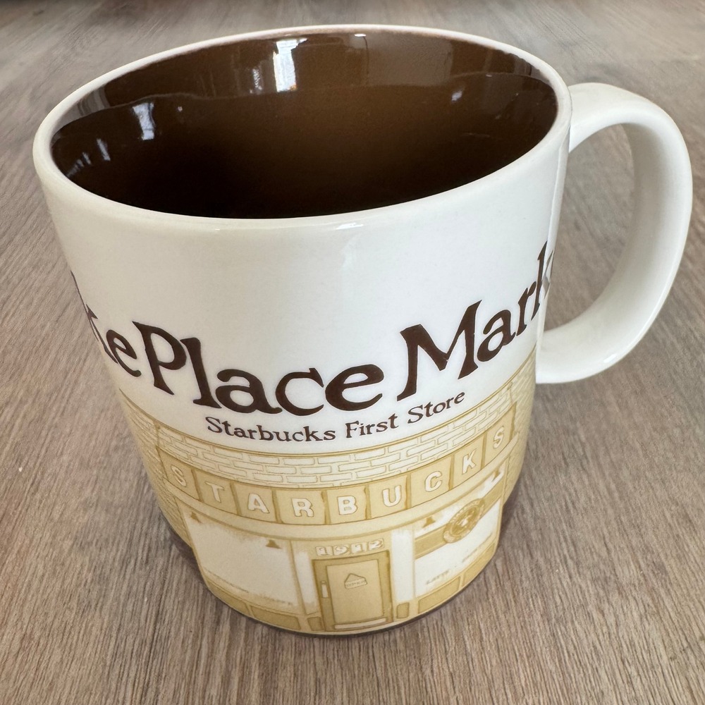 Starbucks Pike Place Market First Store Collector Series Mug 2010 Brown Logo